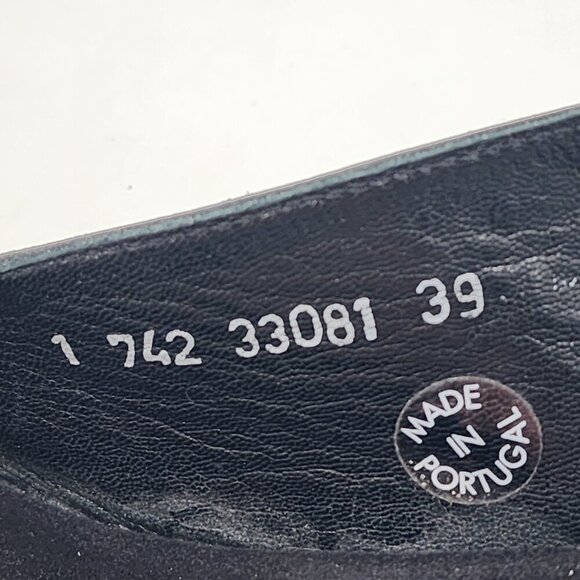 MEPHISTO Black Nubuck Leather Adjustable Width Open Toe Wedge Sandals - Picture 8 of 9